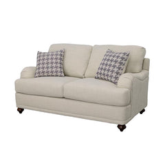 Glenn Upholstered English Arm Loveseat Light Grey and Blue - 511092