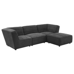 Sunny Square Upholstered Ottoman Dark Charcoal - 552083