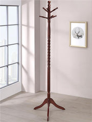 Riona 6 Hook Freestanding Wood Coat Rack Hat Hanger Merlot - 3058