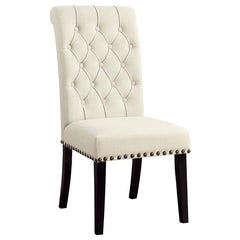 Sherry 5-piece Round Dining Set with Beige Fabric Chairs - 115490-S5