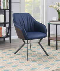 Mayer Upholstered Tufted Side Chairs (Set of 2) Blue and Brown - 193722