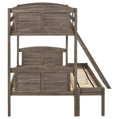 Flynn Wood Twin Over Full Bunk Bed Weathered Brown - 400809