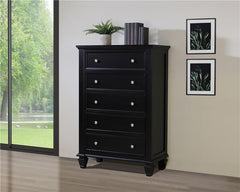 Sandy Beach 5-drawer Chest Black - 201325