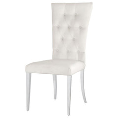 Kerwin Tufted Upholstered Side Chair (Set of 2) White and Chrome - 111102