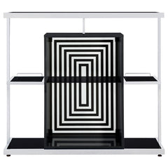 Zinnia 2-tier Bar Unit Glossy Black and White - 130076