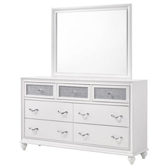 Barzini 7-drawer Dresser with Mirror White - 205893M