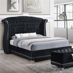 Barzini Upholstered Queen Wingback Bed Black - 300643Q
