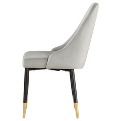 Gabrielle Upholstered Solid Back Dining Side Chair Grey and Black (Set of 2) - 190362