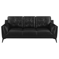 Moira 3-piece Upholstered Wedge Arm Tufted Sofa Set Black - 511131-S3