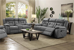 Higgins 2-piece Upholstered Motion Reclining Sofa Set Grey - 602261-S2