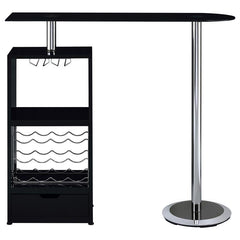 Koufax 1-drawer Bar Table Glossy Black - 120451