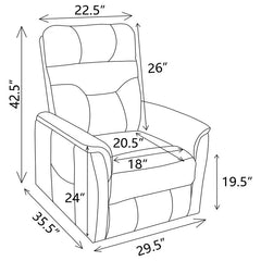 Henrietta Upholstered Power Lift Massage Chair Brown - 609404P