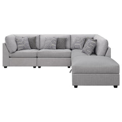 Cambria 5-piece Upholstered Modular Sectional Sofa Grey - 551511-S5B