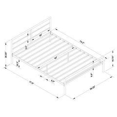 Fisher Metal Full Open Frame Bed Gunmetal - 300279F