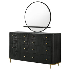 Arini 8-drawer Dresser with Mirror Black - 224333M