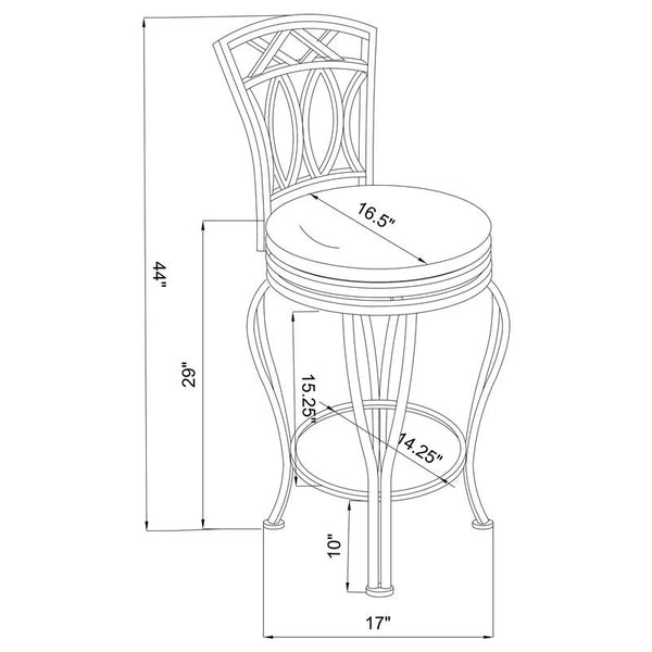 Adamsville Upholstered Swivel Bar Stool Black - 122060