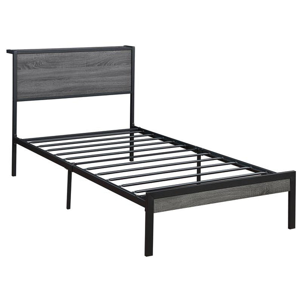 Ricky Metal Twin Panel Bed Grey - 302143T