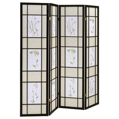 Catabella 4-Panel Room Divider Folding Shoji Screen Floral - 4407