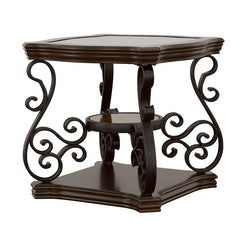 Laney 1-shelf Glass Top Rectangular End Table Deep Merlot - 702447