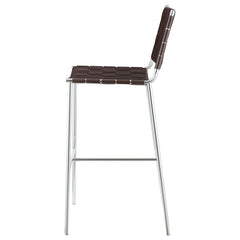 Adelaide Upholstered Bar Stool with Open Back Brown and Chrome - 183584