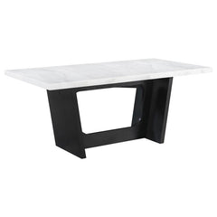 Sherry 7-piece Rectangular Marble Top Dining Set Sand and White - 115511-S7S