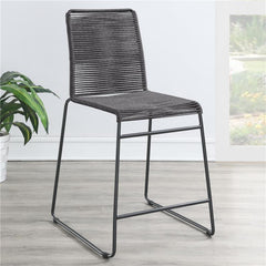Jerome Upholstered Counter Height Stools with Footrest (Set of 2) Charcoal and Gunmetal - 192063