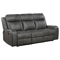 Raelynn 2-piece Upholstered Reclining Sofa Set Grey - 603191-S2