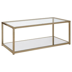 Cora Glass Top Coffee Table Mirrored Shelf Chocolate Chrome - 705238