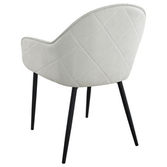 Emma Upholstered Dining Arm Chair Fog Grey and Black (Set of 2) - 115592