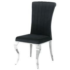 Betty Upholstered Side Chairs Black and Chrome (Set of 4) - 105072