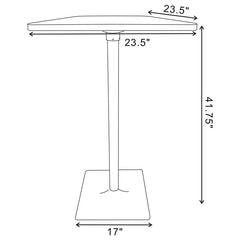 Cavalier Square Bar Table Dark Elm and Matte Black - 100730