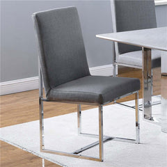 Mackinnon Upholstered Side Chairs Grey and Chrome (Set of 2) - 107143