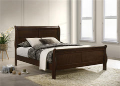 Louis Philippe Wood Eastern King Sleigh Bed Cappuccino - 202411KE