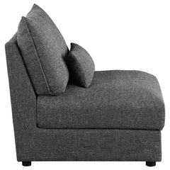 Sasha Upholstered Armless Chair Barely Black - 551681