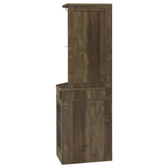 Alviso Corner Bar Cabinet with Stemware Rack Rustic Oak - 182303