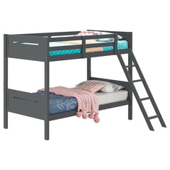 Littleton Wood Twin Over Twin Bunk Bed Grey - 405051GRY