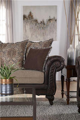 Elmbrook Upholstered Rolled Arm Sofa Brown - 508571