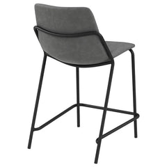 Earnest Solid Back Upholstered Counter Height Stools Grey and Black (Set of 2) - 183452