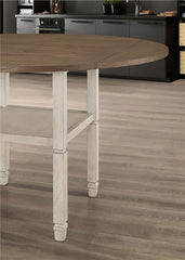 Sarasota Counter Height Table with Shelf Storage Nutmeg and Rustic Cream - 192818