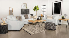 Ashlyn Upholstered Sloped Arm Loveseat White - 509892