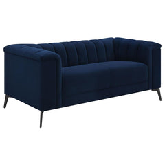 Chalet 2-piece Upholstered Tuxedo Arm Tufted Sofa Set Blue - 509211-S2