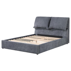 Laurel Upholstered Eastern King Panel Bed Dark Grey - 306041KE