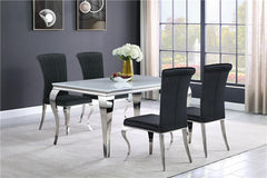 Betty Upholstered Side Chairs Black and Chrome (Set of 4) - 105072