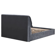 Laurel Upholstered Eastern King Panel Bed Dark Grey - 306041KE