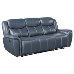 Sloane 2-piece Upholstered Reclining Sofa Set Blue - 610271-S2