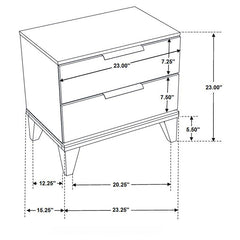 Mays 2-drawer Nightstand Walnut Brown with Faux Marble Top - 215962
