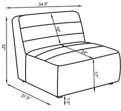 Sunny Upholstered Armless Chair Natural - 551621