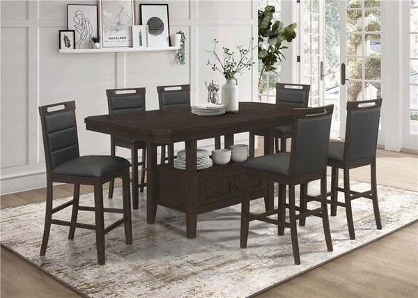 Prentiss Upholstered Counter Height Chair (Set of 2) Black and Cappuccino - 193109