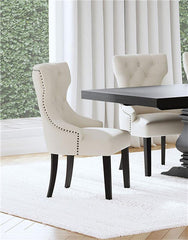 Baney Upholstered Parson Dining Side Chair with Tufted Back Beige - 115572