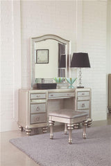 Bling Game 9-drawer Vanity Set with Stool Metallic Platinum - 204187-S3